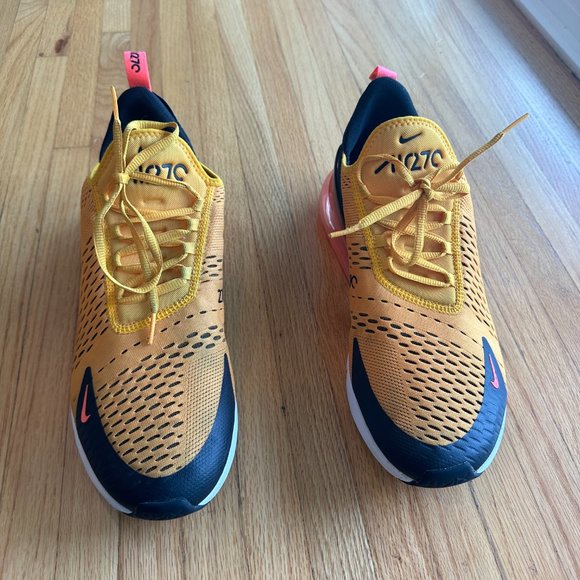 Nike Air 270 University Gold Shoes (yellow and pink), Men's Size 12 - Picture 2 of 5